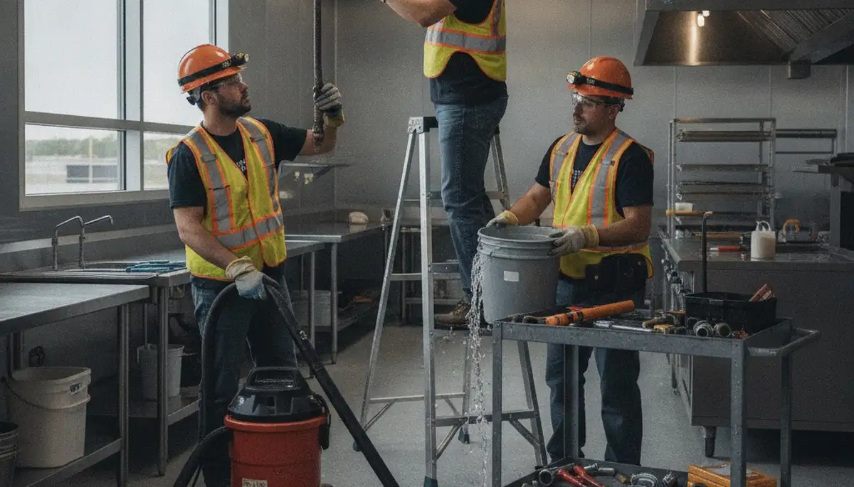 Emergency plumber repairing a burst pipe in Dallas, TX home for fast 24/7 leak response