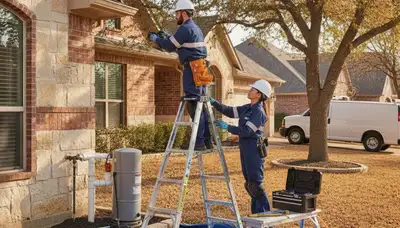 Dallas plumber repairing residential plumbing for a local Dallas, TX service call