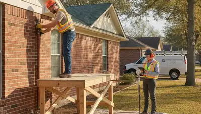 Dallas, TX plumber repairing a plumbing fixture for residential service