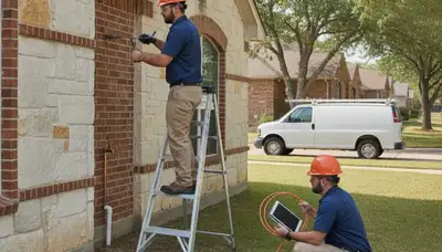 Dallas TX plumber repairing a leaking pipe for residential plumbing service