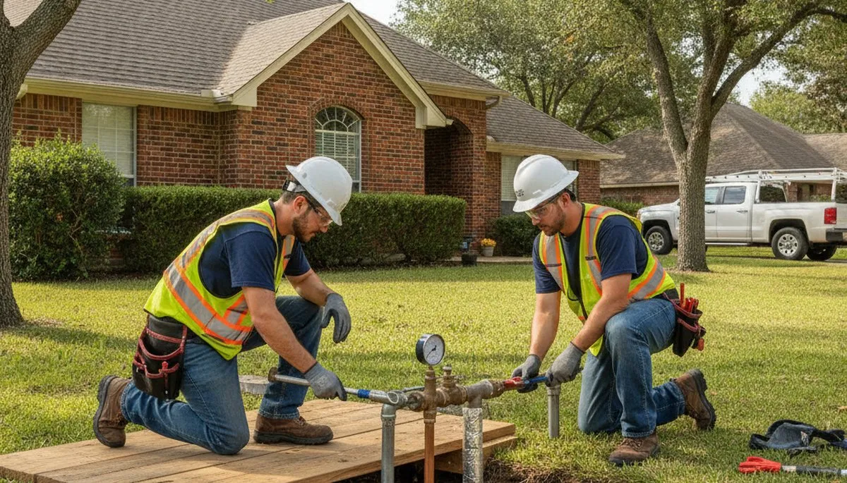 Dallas TX plumber repairing a sink leak for residential plumbing service