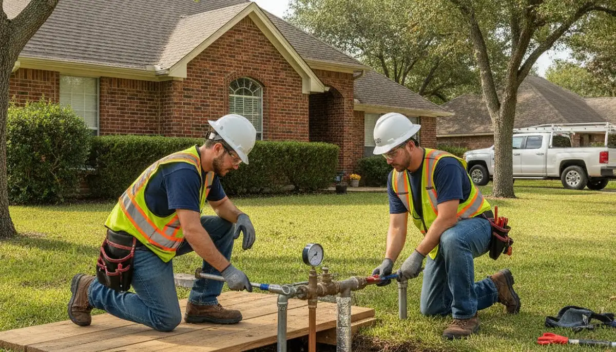 Dallas TX plumber repairing a sink leak for residential plumbing service