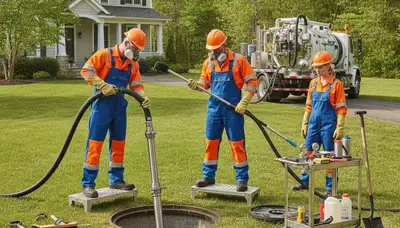 Dallas, TX plumber cleaning a septic tank for reliable home plumbing maintenance