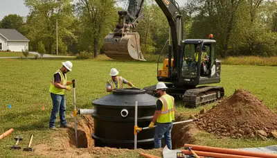 Dallas, TX septic tank installation by On Call Plumbers for a new residential plumbing system